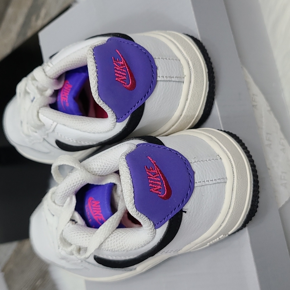 Nike Force 1 (PS) Summit White Black Sneakers-12c - Picture 7 of 10